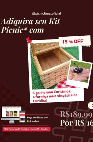 Black November: Cesta M e toalha xadrez