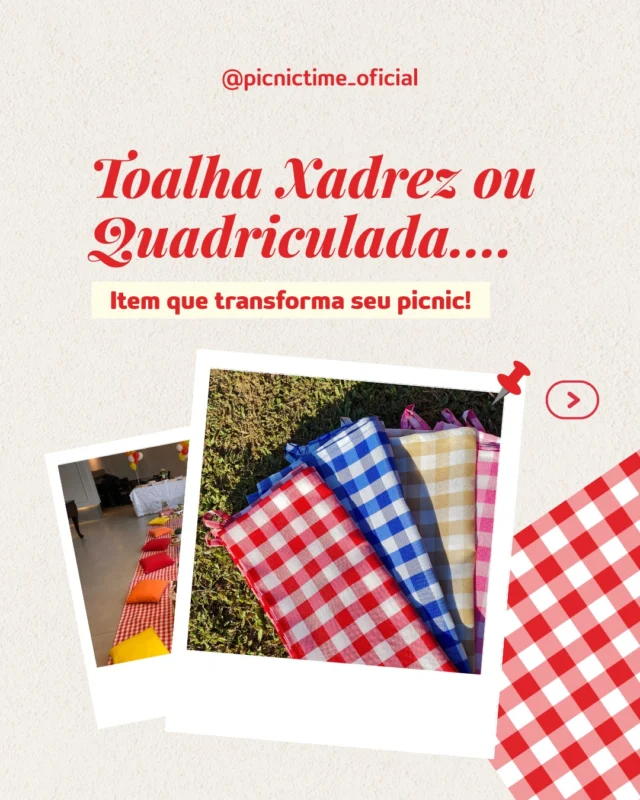 Um clássico que nunca sai de moda! 🌿

Nossa toalha quadriculada (ou xadrez) é versátil, charmosa e não pode faltar no seu kit de picnic — no chão ou na mesa!

🧺 Monte o seu kit no nosso site, ou garanta com @‌casaflordesemente
👉 Acesse o site pelo link da bio!

#kitpicnic #piquenique #toalhaxadrez #toalhaquadriculada #picnictime #picnicar #festajunina